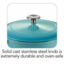 Tramontina 5.5 Qt Enameled Cast-Iron Series 1000 Covered Round Dutch Oven - Medium Blue -Deals Tramontina Store 80131036IXI002G