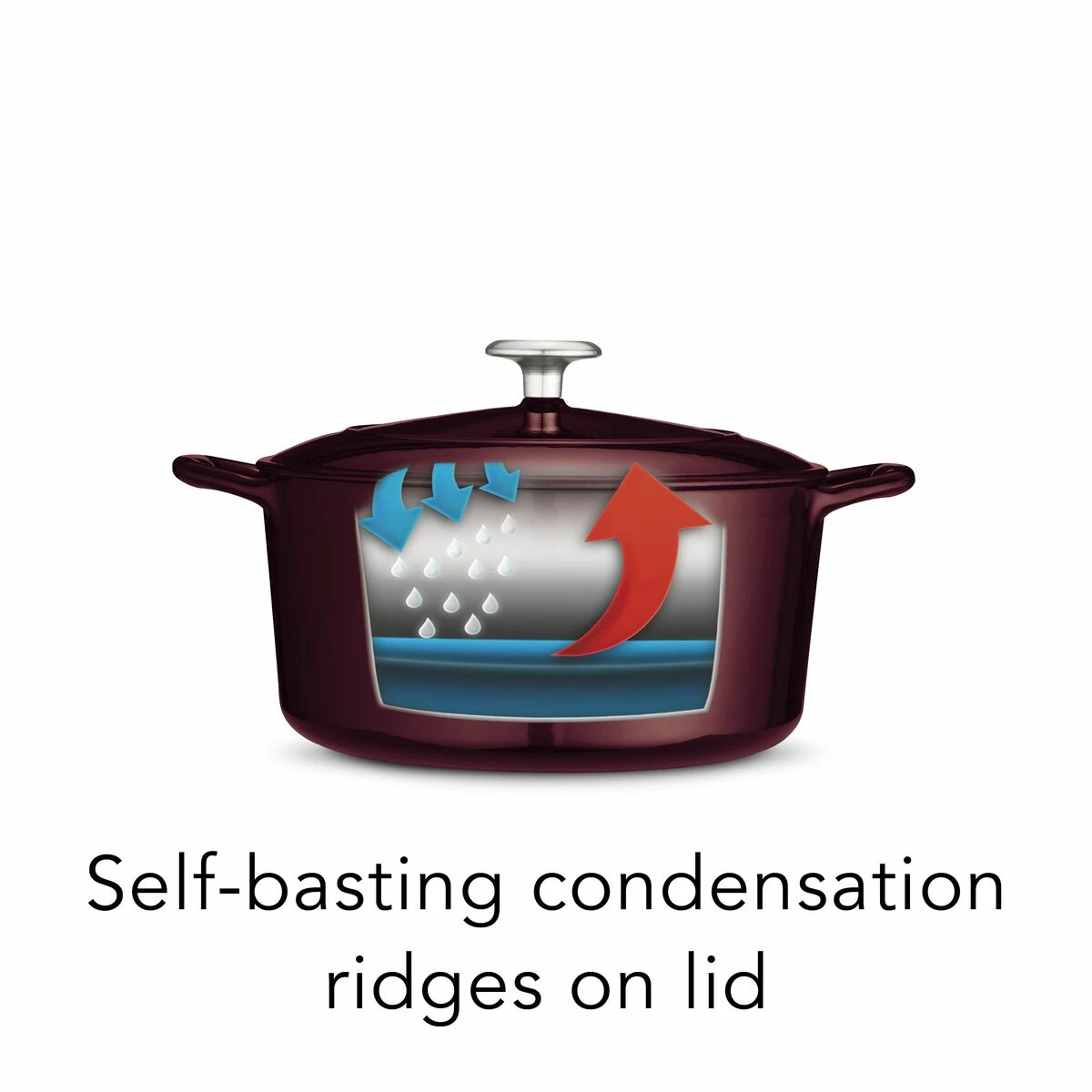 Tramontina 5.5 Qt Enameled Cast-Iron Series 1000 Covered Round Dutch Oven - Majolica Red 5 Tramontina 5.5 Qt Enameled Cast-Iron Series 1000 Covered Round Dutch Oven - Majolica Red - Image 5