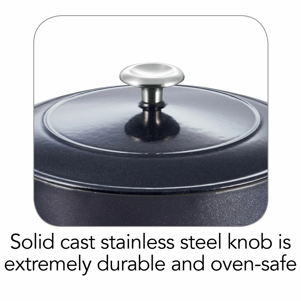 Tramontina 5.5 Qt Enameled Cast-Iron Series 1000 Covered Round Dutch Oven - Dark Blue 6 Tramontina 5.5 Qt Enameled Cast-Iron Series 1000 Covered Round Dutch Oven - Dark Blue - Image 6