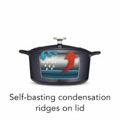 Tramontina 5.5 Qt Enameled Cast-Iron Series 1000 Covered Round Dutch Oven - Dark Blue 12 Tramontina 5.5 Qt Enameled Cast-Iron Series 1000 Covered Round Dutch Oven - Dark Blue -Deals Tramontina Store 80131038IXI004G