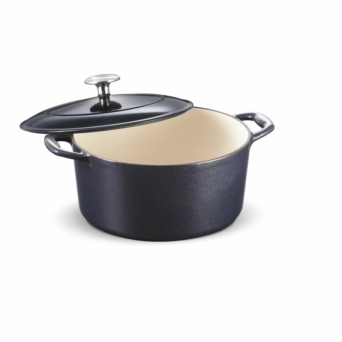 Tramontina 5.5 Qt Enameled Cast-Iron Series 1000 Covered Round Dutch Oven - Dark Blue 2 Tramontina 5.5 Qt Enameled Cast-Iron Series 1000 Covered Round Dutch Oven - Dark Blue - Image 2