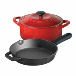 Tramontina 3 Pc Essential Cast Iron Cookware Set - Red 17 Tramontina 3 Pc Essential Cast Iron Cookware Set - Red -Deals Tramontina Store 80131039IXM001G