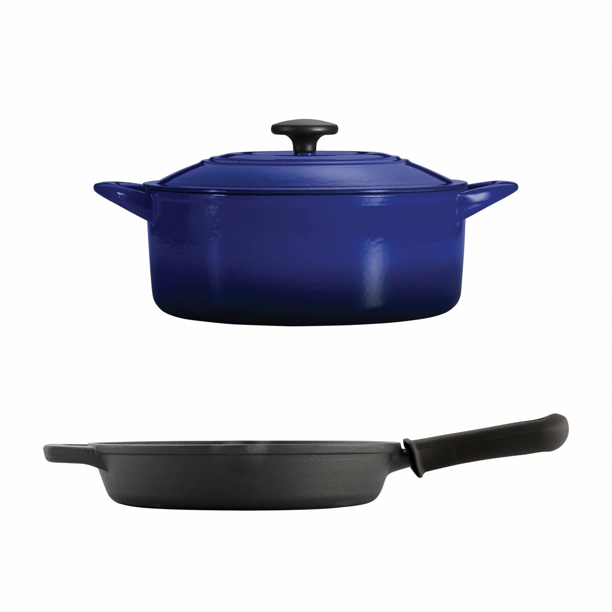 Tramontina 3 Pc Essential Cast Iron Cookware Set - Blue 5 Tramontina 3 Pc Essential Cast Iron Cookware Set - Blue - Image 5