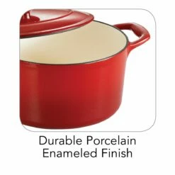 Tramontina 3.5 Qt Enameled Cast-Iron Series 1000 Covered Round Dutch Oven - Gradated Red 15 Tramontina 3.5 Qt Enameled Cast-Iron Series 1000 Covered Round Dutch Oven - Gradated Red -Deals Tramontina Store 80131046IXI001G