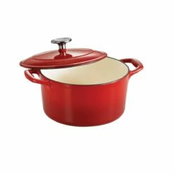 Tramontina 3.5 Qt Enameled Cast-Iron Series 1000 Covered Round Dutch Oven - Gradated Red 11 Tramontina 3.5 Qt Enameled Cast-Iron Series 1000 Covered Round Dutch Oven - Gradated Red -Deals Tramontina Store 80131046IXM002G