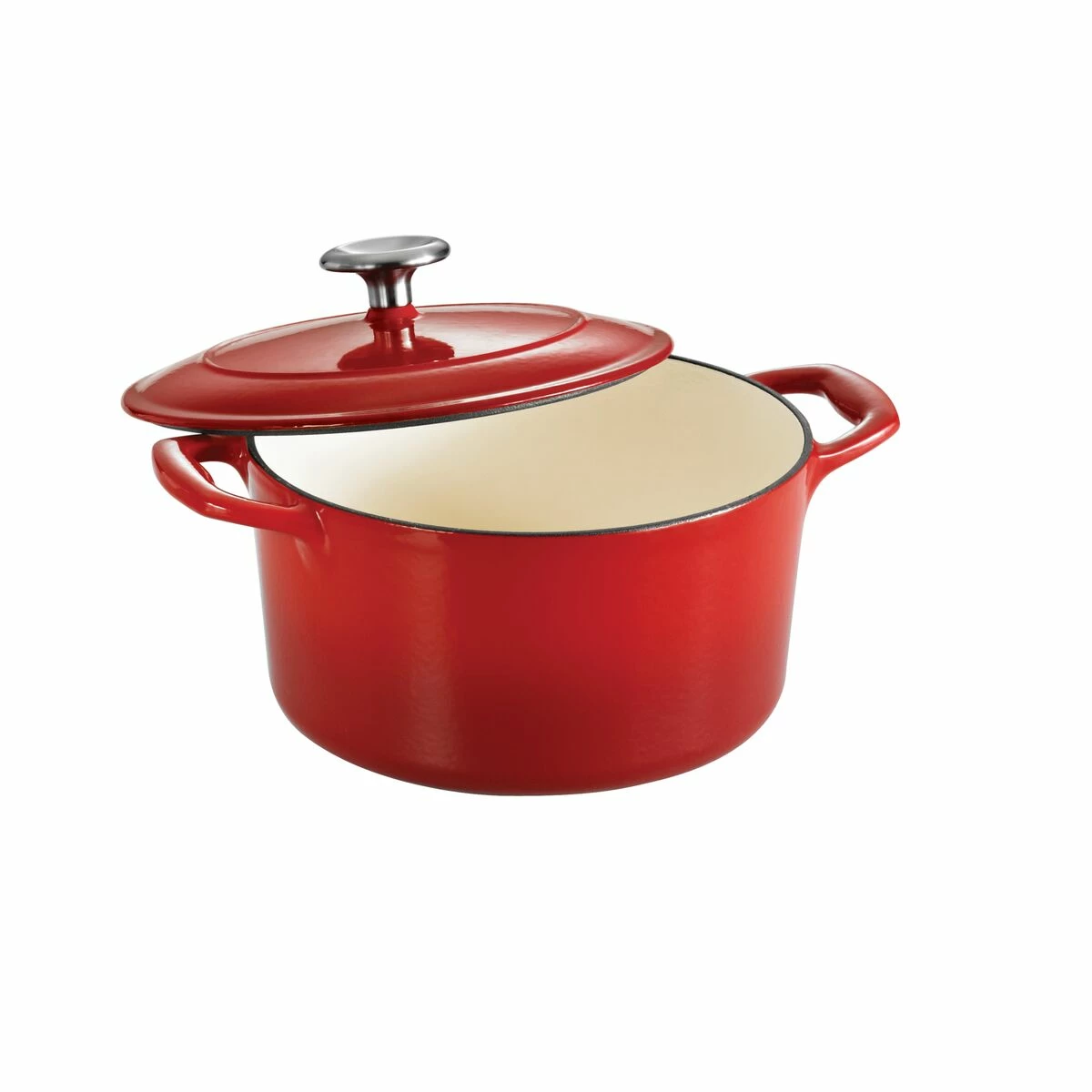 Tramontina 3.5 Qt Enameled Cast-Iron Series 1000 Covered Round Dutch Oven - Gradated Red 4 Tramontina 3.5 Qt Enameled Cast-Iron Series 1000 Covered Round Dutch Oven - Gradated Red - Image 4