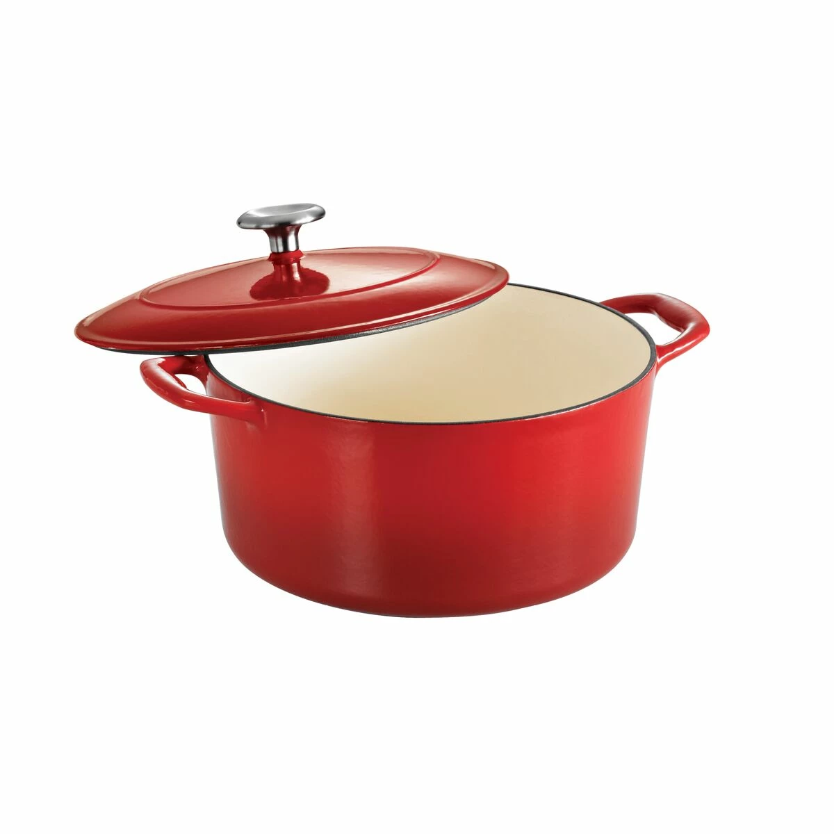 Tramontina 5.5 Qt Enameled Cast-Iron Series 1000 Covered Round Dutch Oven - Gradated Red 2 Tramontina 5.5 Qt Enameled Cast-Iron Series 1000 Covered Round Dutch Oven - Gradated Red - Image 2