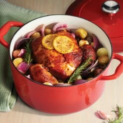 Tramontina 6.5 Qt Enameled Cast-Iron Series 1000 Covered Round Dutch Oven - Gradated Red