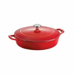 Tramontina 4 Qt Enameled Cast-Iron Series 1000 Covered Braiser - Gradated Red -Deals Tramontina Store 80131050IXM001G