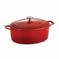 Tramontina 7 Qt Enameled Cast-Iron Series 1000 Covered Oval Dutch Oven - Gradated Red 13 Tramontina 7 Qt Enameled Cast-Iron Series 1000 Covered Oval Dutch Oven - Gradated Red -Deals Tramontina Store 80131052IXM002G