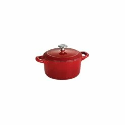 Tramontina 24 Oz Enameled Cast-Iron Series 1000 Covered Small Cocotte - Gradated Red -Deals Tramontina Store 80131056IXM001G