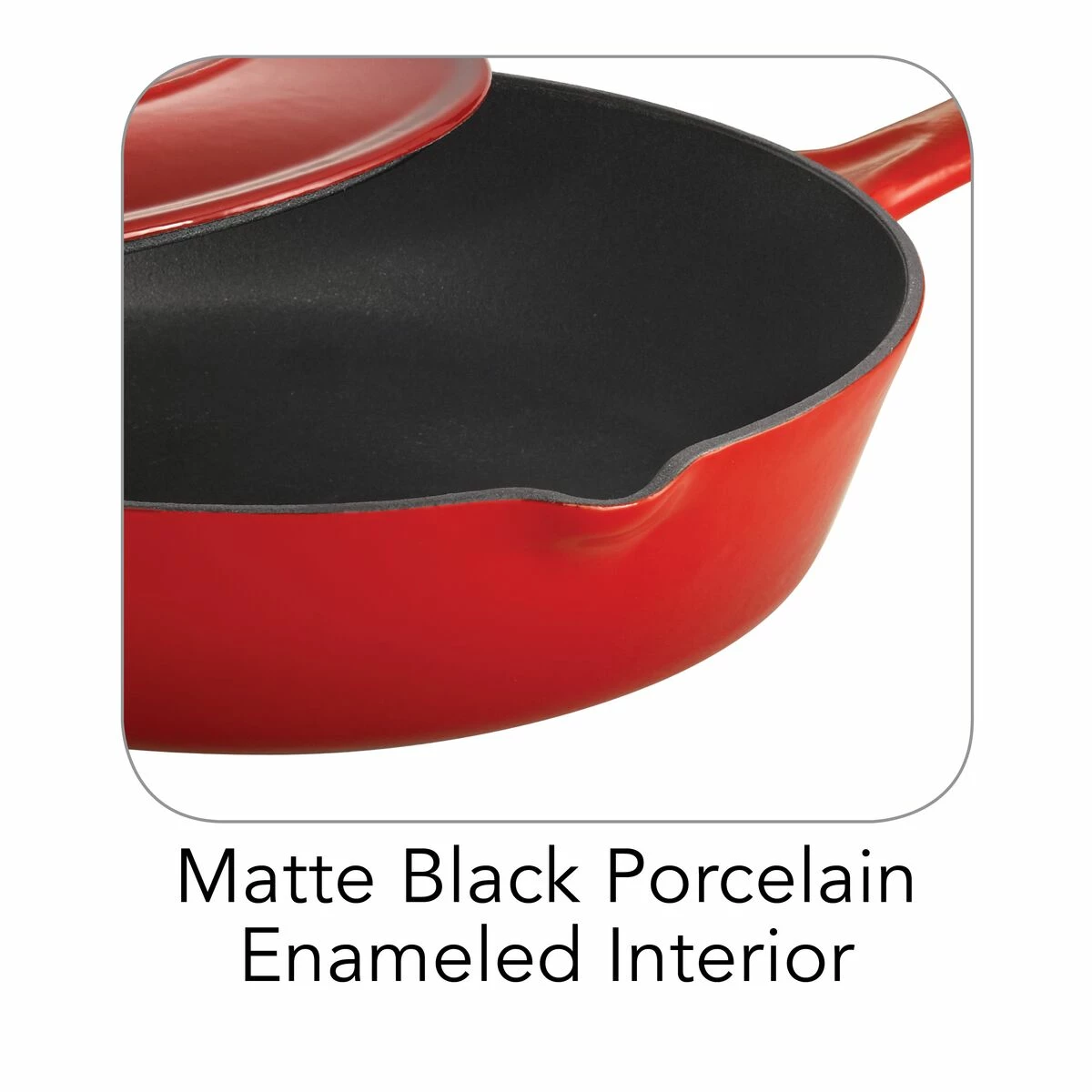 Tramontina 10 In Enameled Cast-Iron Series 1000 Covered Skillet - Gradated Red 6 Tramontina 10 In Enameled Cast-Iron Series 1000 Covered Skillet - Gradated Red - Image 6