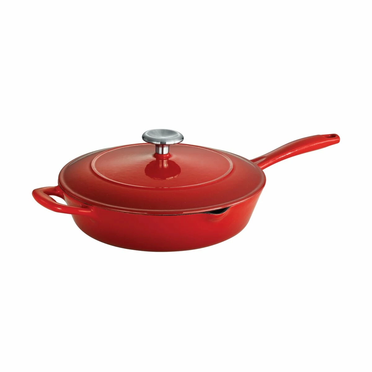 Tramontina 10 In Enameled Cast-Iron Series 1000 Covered Skillet - Gradated Red 9 Tramontina 10 In Enameled Cast-Iron Series 1000 Covered Skillet - Gradated Red - Image 9