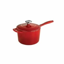 Tramontina 2.5 Qt Enameled Cast-Iron Series 1000 Covered Sauce Pan - Gradated Red 12 Tramontina 2.5 Qt Enameled Cast-Iron Series 1000 Covered Sauce Pan - Gradated Red -Deals Tramontina Store 80131060IXM001G