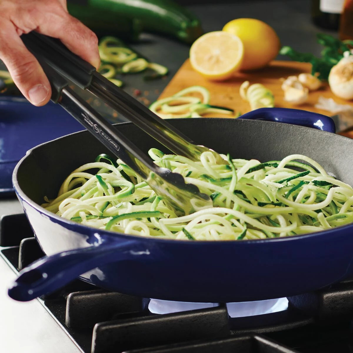 Tramontina 12 In Enameled Cast-Iron Series 1000 Skillet - Gradated Cobalt 3 Tramontina 12 In Enameled Cast-Iron Series 1000 Skillet - Gradated Cobalt - Image 3