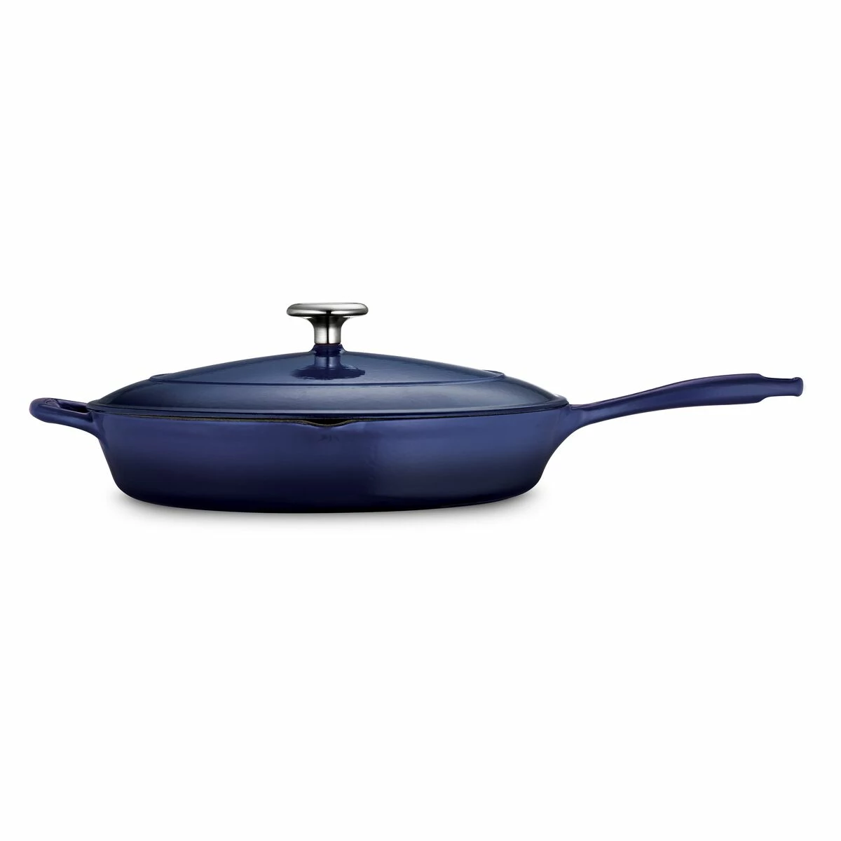Tramontina 12 In Enameled Cast-Iron Series 1000 Covered Skillet - Gradated Cobalt 3 Tramontina 12 In Enameled Cast-Iron Series 1000 Covered Skillet - Gradated Cobalt - Image 3