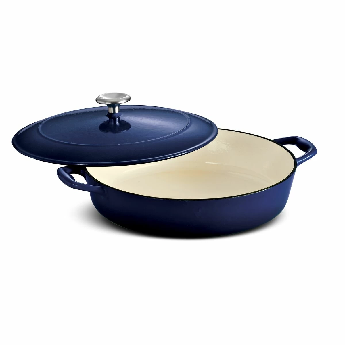 Tramontina 4 Qt Enameled Cast-Iron Series 1000 Covered Braiser - Gradated Cobalt 2 Tramontina 4 Qt Enameled Cast-Iron Series 1000 Covered Braiser - Gradated Cobalt - Image 2