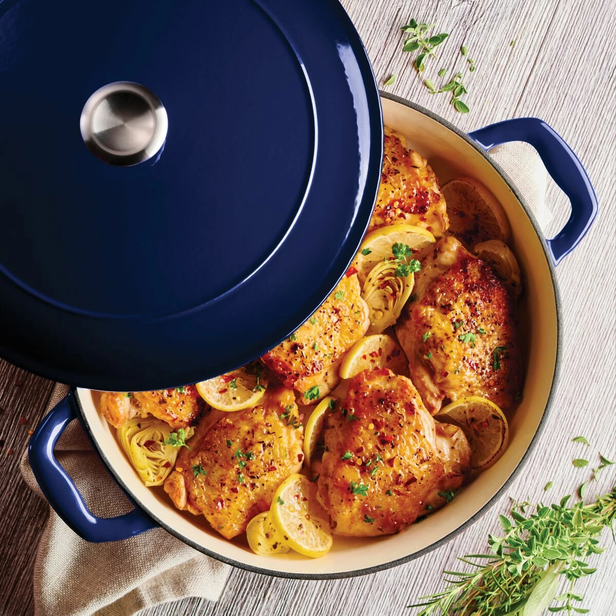 Tramontina 4 Qt Enameled Cast-Iron Series 1000 Covered Braiser - Gradated Cobalt 1 Tramontina 4 Qt Enameled Cast-Iron Series 1000 Covered Braiser - Gradated Cobalt