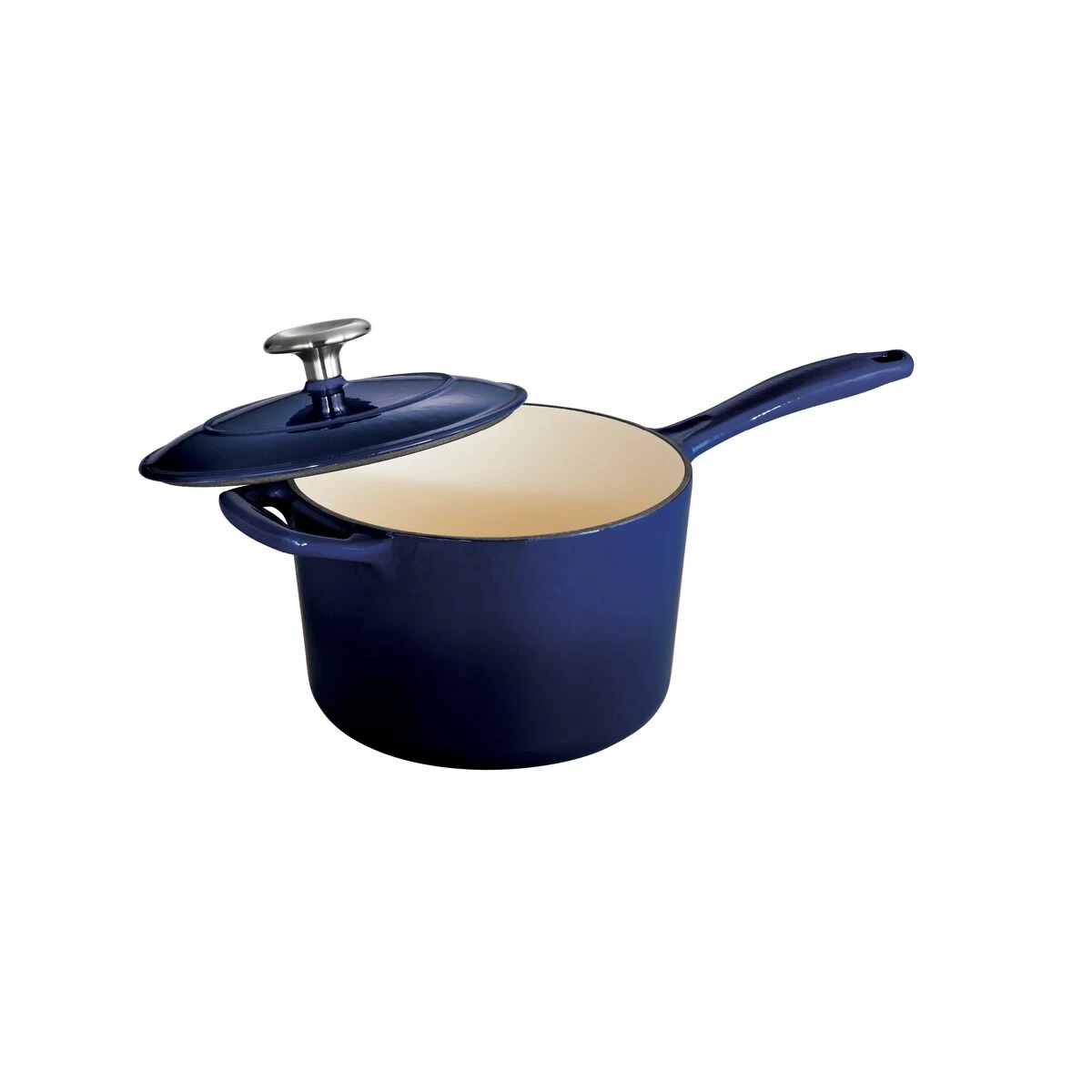 Tramontina 2.5 Qt Enameled Cast-Iron Series 1000 Covered Sauce Pan - Gradated Cobalt 2 Tramontina 2.5 Qt Enameled Cast-Iron Series 1000 Covered Sauce Pan - Gradated Cobalt - Image 2