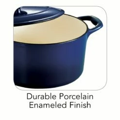 Tramontina 3.5 Qt Enameled Cast-Iron Series 1000 Covered Round Dutch Oven - Gradated Cobalt 15 Tramontina 3.5 Qt Enameled Cast-Iron Series 1000 Covered Round Dutch Oven - Gradated Cobalt -Deals Tramontina Store 80131074IXI001G