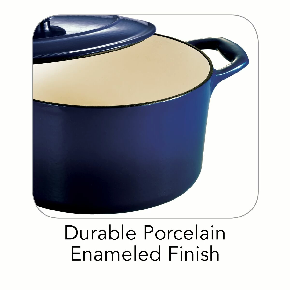 Tramontina 3.5 Qt Enameled Cast-Iron Series 1000 Covered Round Dutch Oven - Gradated Cobalt 8 Tramontina 3.5 Qt Enameled Cast-Iron Series 1000 Covered Round Dutch Oven - Gradated Cobalt - Image 8