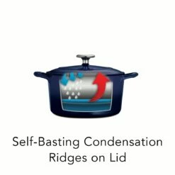 Tramontina 3.5 Qt Enameled Cast-Iron Series 1000 Covered Round Dutch Oven - Gradated Cobalt 12 Tramontina 3.5 Qt Enameled Cast-Iron Series 1000 Covered Round Dutch Oven - Gradated Cobalt -Deals Tramontina Store 80131074IXI004G