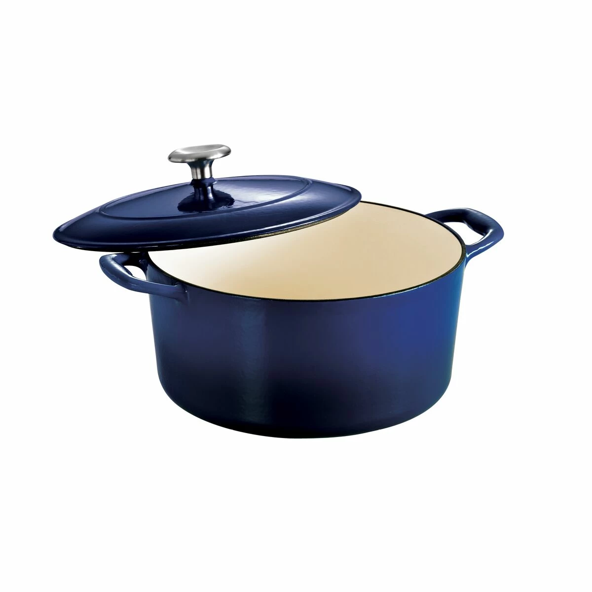 Tramontina 5.5 Qt Enameled Cast-Iron Series 1000 Covered Round Dutch Oven - Gradated Cobalt 2 Tramontina 5.5 Qt Enameled Cast-Iron Series 1000 Covered Round Dutch Oven - Gradated Cobalt - Image 2