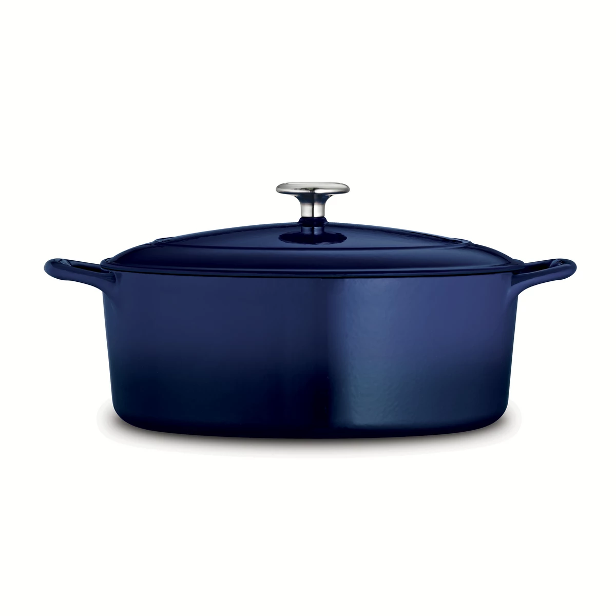 Tramontina 5.5 Qt Enameled Cast-Iron Series 1000 Covered Oval Dutch Oven - Gradated Cobalt 2 Tramontina 5.5 Qt Enameled Cast-Iron Series 1000 Covered Oval Dutch Oven - Gradated Cobalt - Image 2