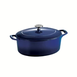 Tramontina 5.5 Qt Enameled Cast-Iron Series 1000 Covered Oval Dutch Oven - Gradated Cobalt 5 Tramontina 5.5 Qt Enameled Cast-Iron Series 1000 Covered Oval Dutch Oven - Gradated Cobalt -Deals Tramontina Store 80131077ANM002G