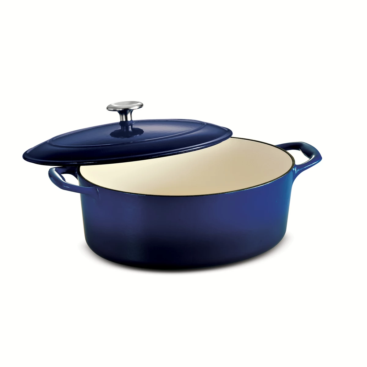 Tramontina 5.5 Qt Enameled Cast-Iron Series 1000 Covered Oval Dutch Oven - Gradated Cobalt 1 Tramontina 5.5 Qt Enameled Cast-Iron Series 1000 Covered Oval Dutch Oven - Gradated Cobalt