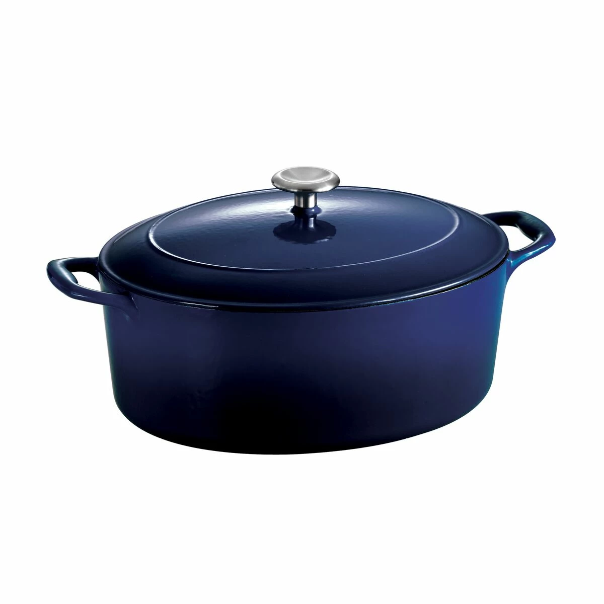 Tramontina 7 Qt Enameled Cast-Iron Oval Dutch Oven - Gradated Cobalt 5 Tramontina 7 Qt Enameled Cast-Iron Oval Dutch Oven - Gradated Cobalt - Image 5