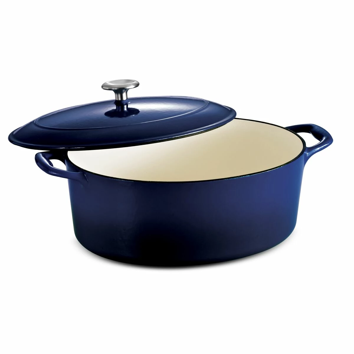 Tramontina 7 Qt Enameled Cast-Iron Oval Dutch Oven - Gradated Cobalt 2 Tramontina 7 Qt Enameled Cast-Iron Oval Dutch Oven - Gradated Cobalt - Image 2