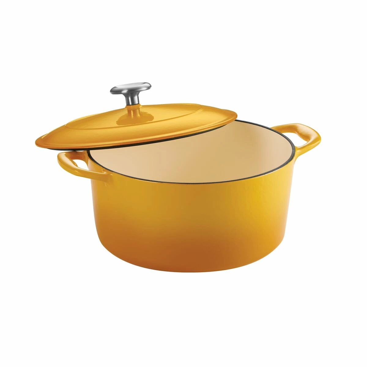 Tramontina 5.5 Qt Enameled Cast Iron Round Dutch Oven - Sunrise 2 Tramontina 5.5 Qt Enameled Cast Iron Round Dutch Oven - Sunrise - Image 2