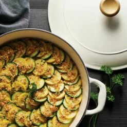 Tramontina 4 Qt Enameled Cast Iron Covered Braiser - Latte With Gold Stainless Steel Knob 11 Tramontina 4 Qt Enameled Cast Iron Covered Braiser - Latte With Gold Stainless Steel Knob -Deals Tramontina Store 80131087IXM001G