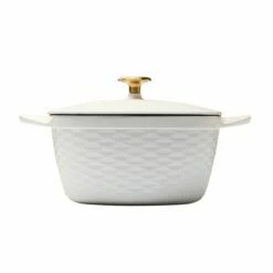 Tramontina Prisma 7 Qt Enameled Cast Iron Covered Square Dutch Oven - Matte White -Deals Tramontina Store 80131107IXM002G