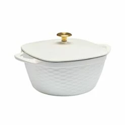 Tramontina Prisma 7 Qt Enameled Cast Iron Covered Square Dutch Oven - Matte White -Deals Tramontina Store 80131107IXM003G