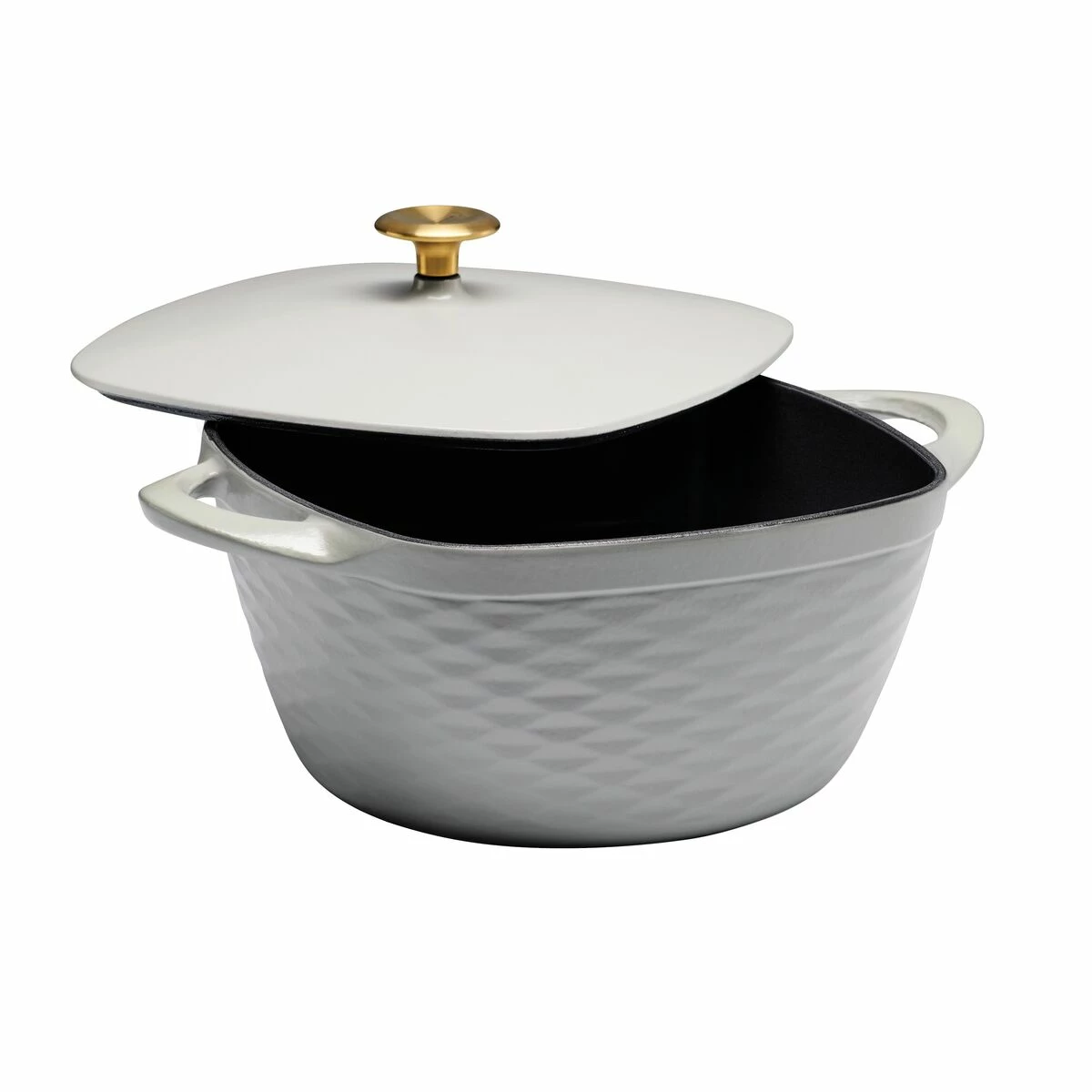 Tramontina Prisma 7 Qt Enameled Cast Iron Covered Square Dutch Oven - Matte Gray 2 Tramontina Prisma 7 Qt Enameled Cast Iron Covered Square Dutch Oven - Matte Gray - Image 2
