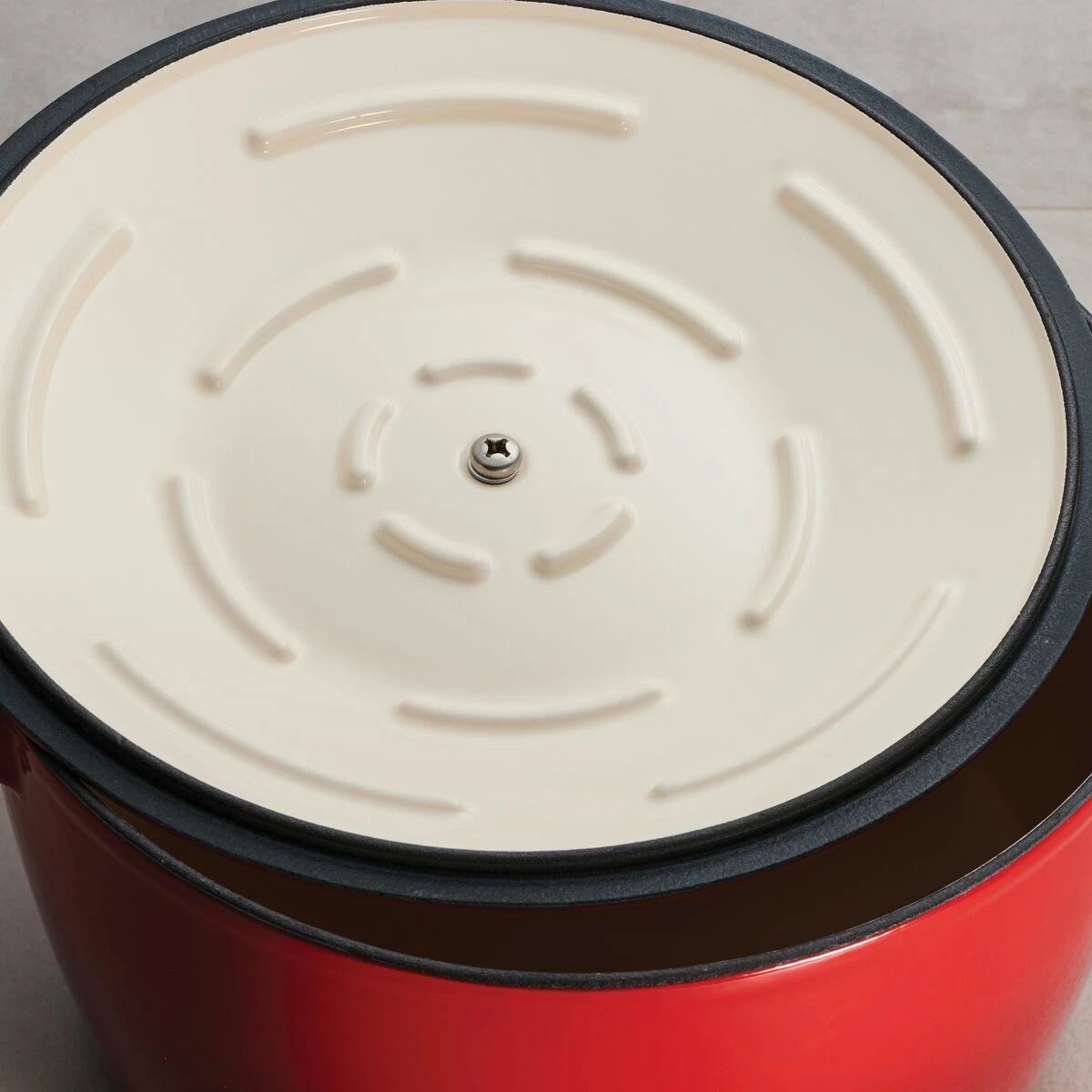 Tramontina 7 Qt Enameled Cast Iron Covered Tall Round Dutch Oven - Red 3 Tramontina 7 Qt Enameled Cast Iron Covered Tall Round Dutch Oven - Red - Image 3