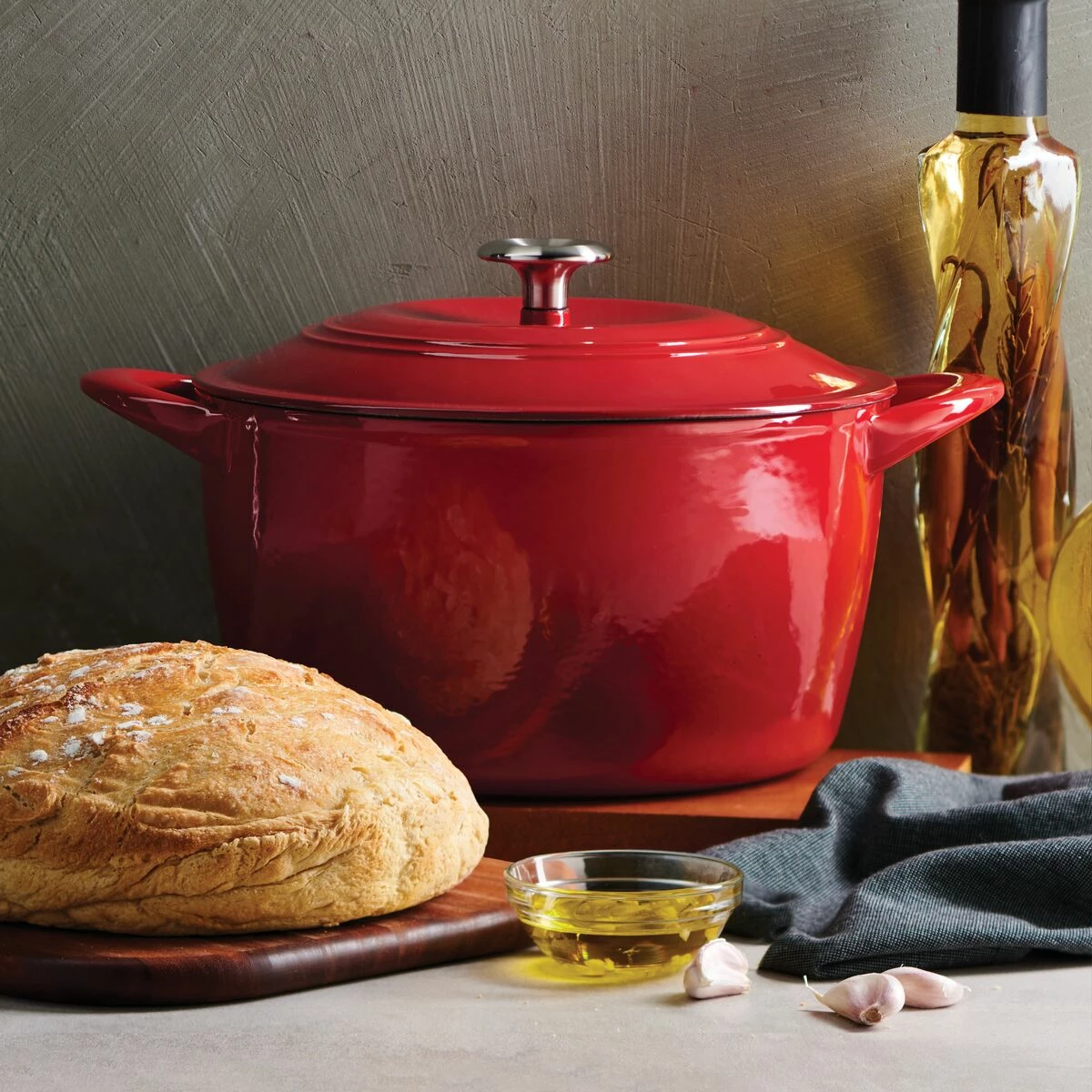 Tramontina 7 Qt Enameled Cast Iron Covered Tall Round Dutch Oven - Red 1 Tramontina 7 Qt Enameled Cast Iron Covered Tall Round Dutch Oven - Red