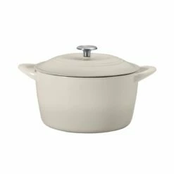 Tramontina 7 Qt Enameled Cast Iron Covered Tall Round Dutch Oven - Latte -Deals Tramontina Store 80131353IXM001G