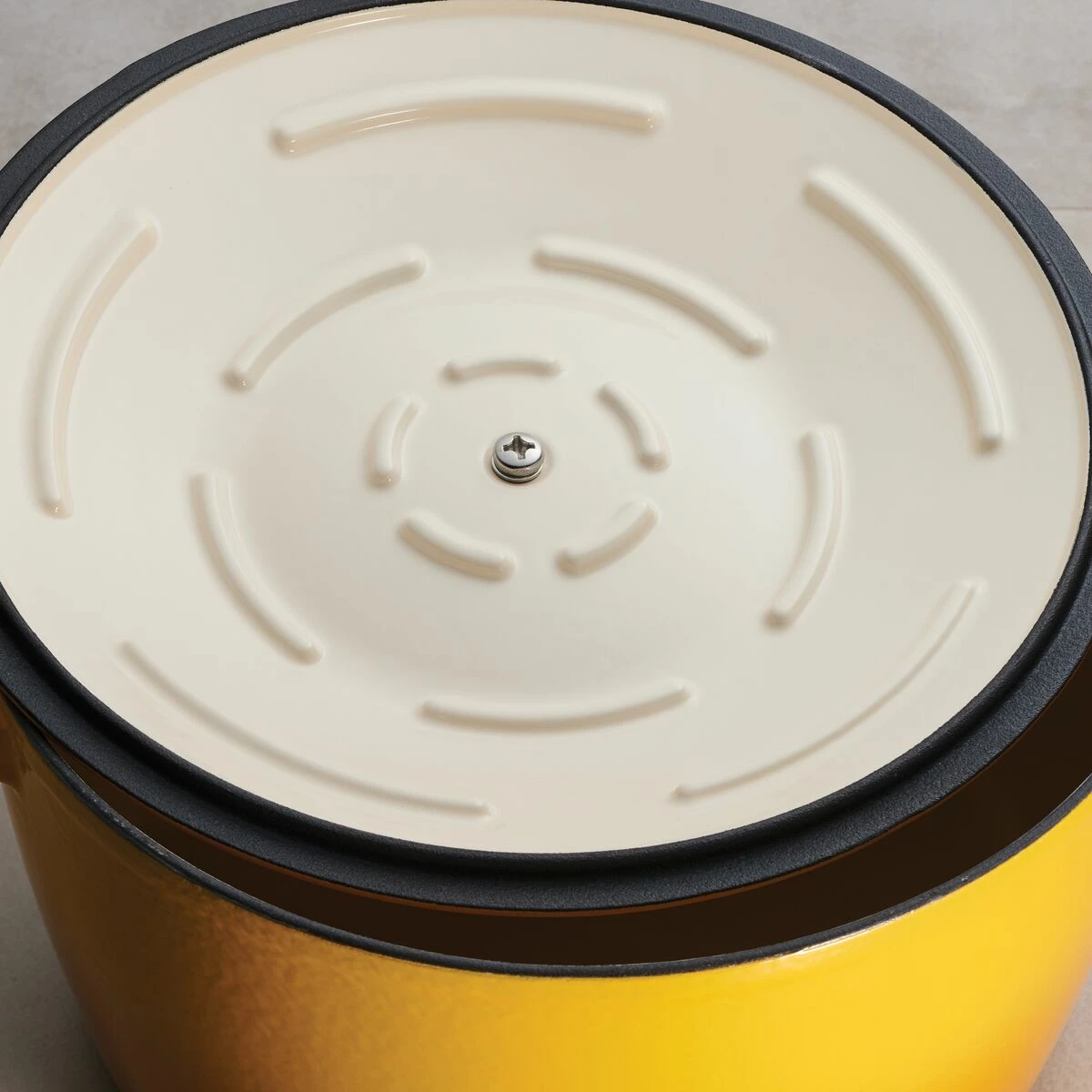 Tramontina 7 Qt Enameled Cast Iron Covered Tall Round Dutch Oven - Sunrise 7 Tramontina 7 Qt Enameled Cast Iron Covered Tall Round Dutch Oven - Sunrise - Image 7