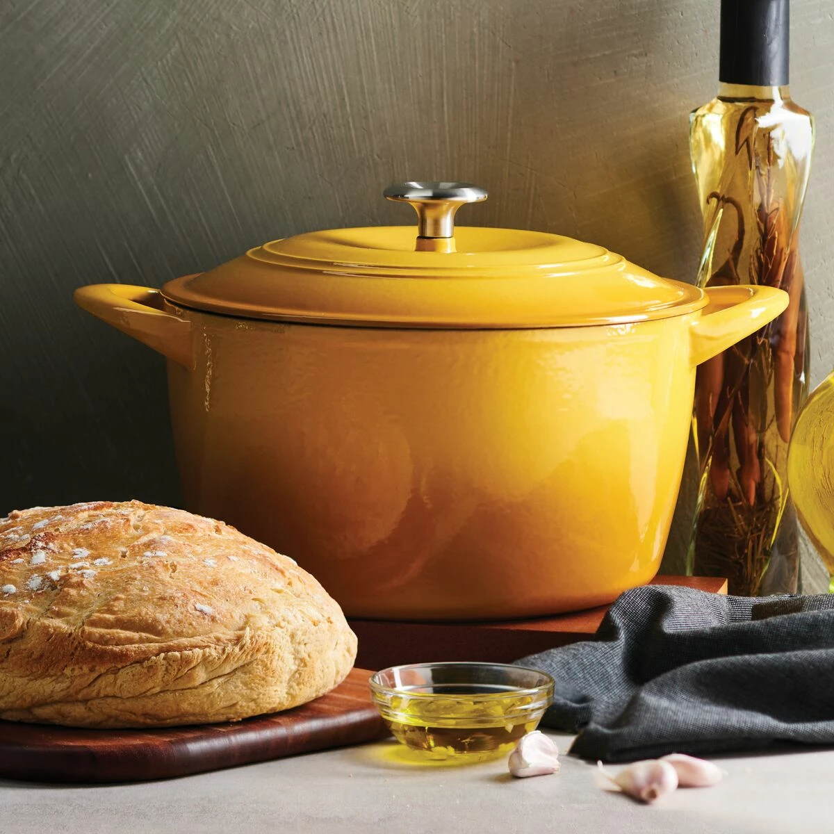 Tramontina 7 Qt Enameled Cast Iron Covered Tall Round Dutch Oven - Sunrise 1 Tramontina 7 Qt Enameled Cast Iron Covered Tall Round Dutch Oven - Sunrise