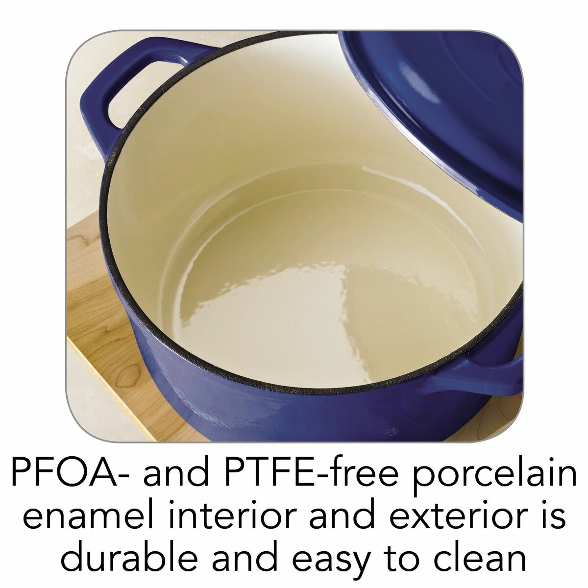 Tramontina 6.5 Qt Enameled Cast Iron Covered Dutch Oven - Gradated Blue 5 Tramontina 6.5 Qt Enameled Cast Iron Covered Dutch Oven - Gradated Blue - Image 5