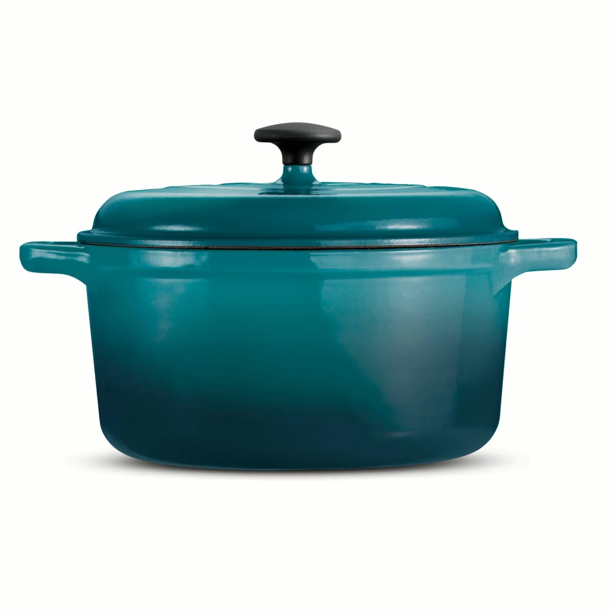 Tramontina 6.5 Qt Enameled Cast Iron Covered Dutch Oven - Gradated Teal 2 Tramontina 6.5 Qt Enameled Cast Iron Covered Dutch Oven - Gradated Teal - Image 2
