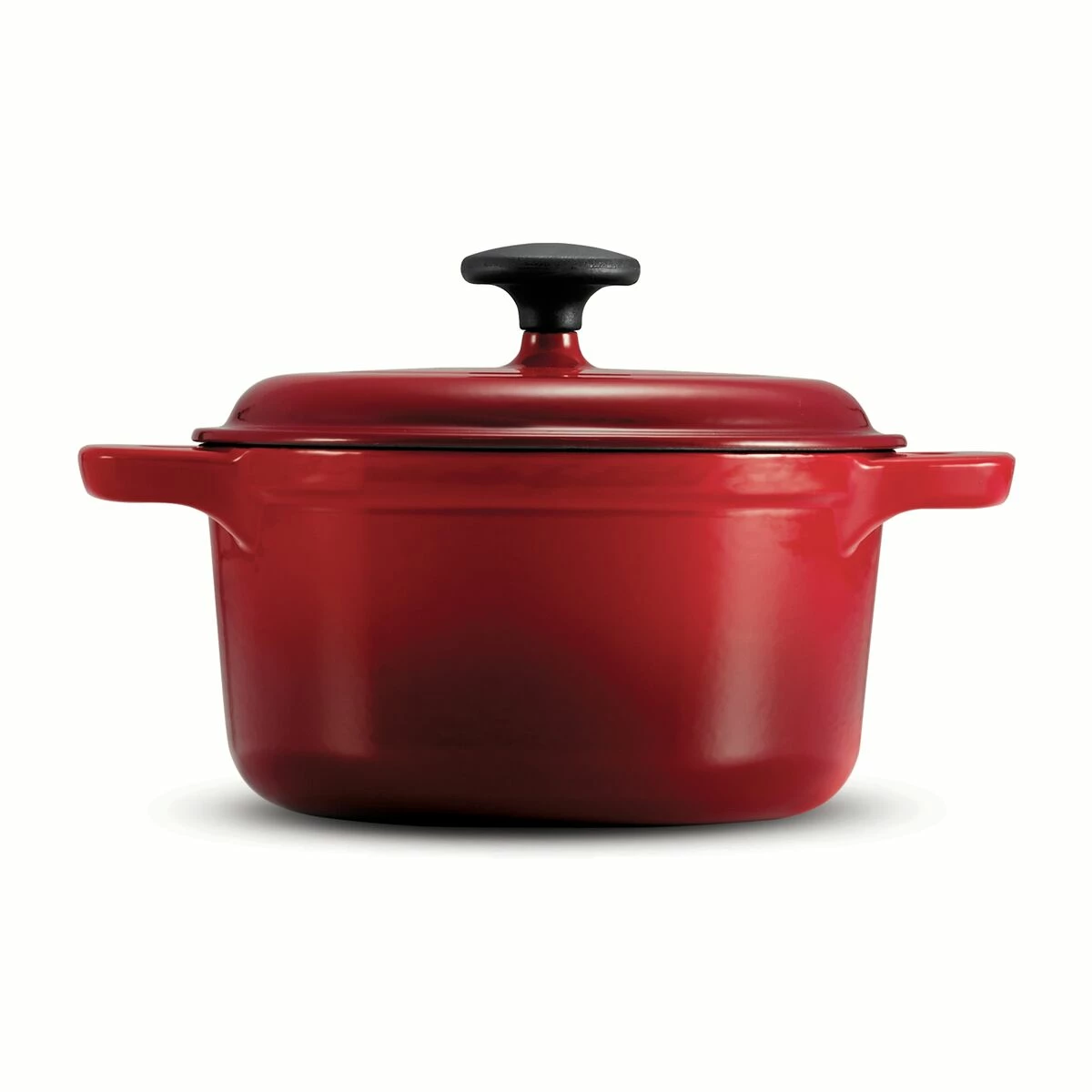 Tramontina 3.5 Qt Enameled Cast-Iron Round Dutch Oven - Gradated Red 2 Tramontina 3.5 Qt Enameled Cast-Iron Round Dutch Oven - Gradated Red - Image 2