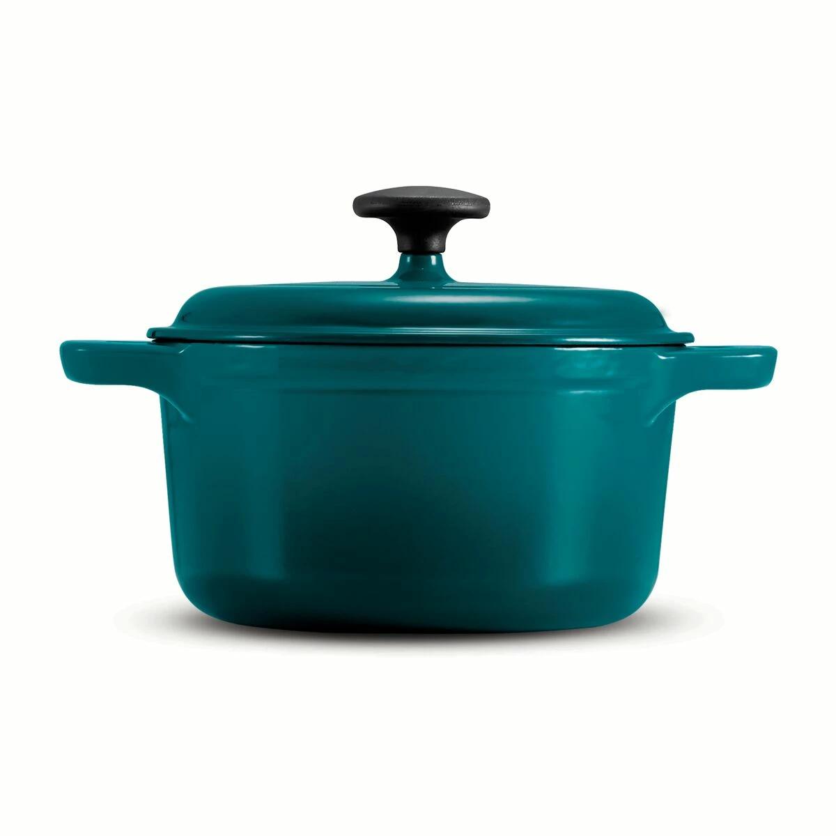 Tramontina 3.5 Qt Enameled Cast-Iron Round Dutch Oven - Teal 2 Tramontina 3.5 Qt Enameled Cast-Iron Round Dutch Oven - Teal - Image 2