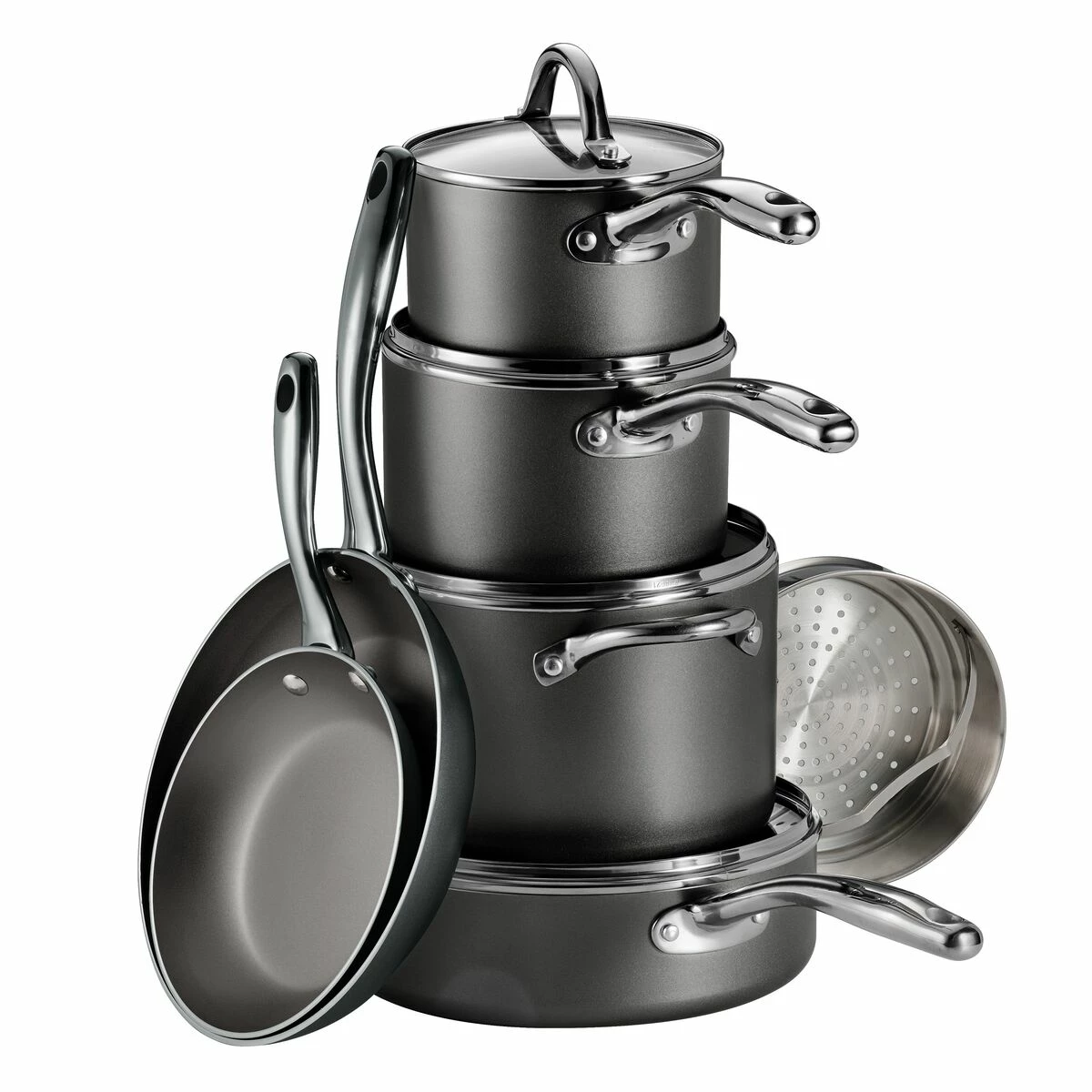 Tramontina 11 Pc Nonstick Cookware Set- Charcoal Gray 3 Tramontina 11 Pc Nonstick Cookware Set- Charcoal Gray - Image 3