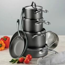 Tramontina 11 Pc Nonstick Cookware Set- Charcoal Gray