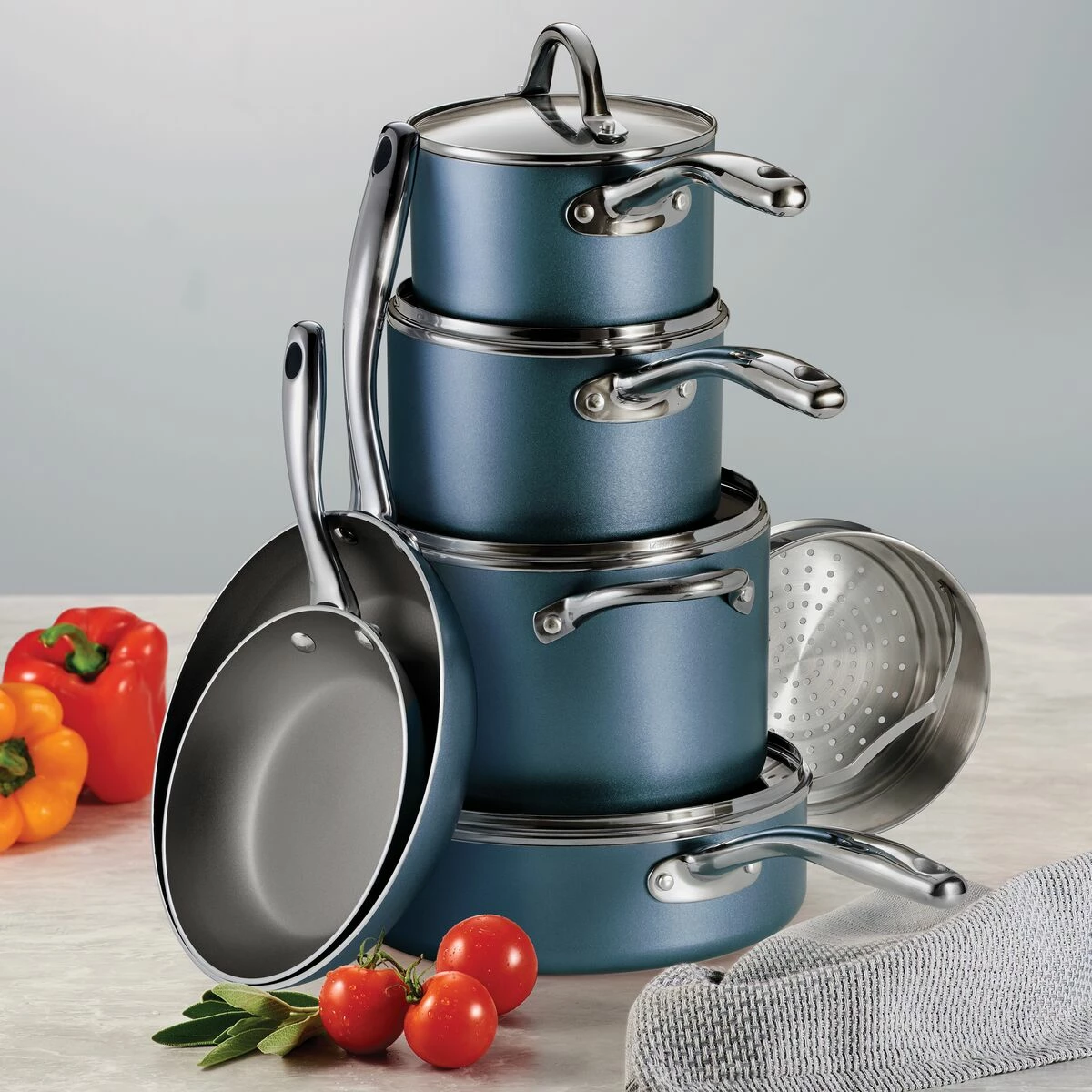 Tramontina 11 Pc Nonstick Cookware Set- Blue 1 Tramontina 11 Pc Nonstick Cookware Set- Blue
