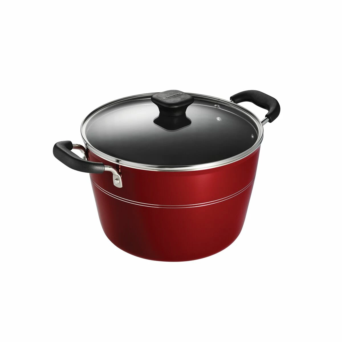 Tramontina Sicilia 8 Qt Aluminum Nonstick Covered Stock Pot - Raspberry 6 Tramontina Sicilia 8 Qt Aluminum Nonstick Covered Stock Pot - Raspberry - Image 6